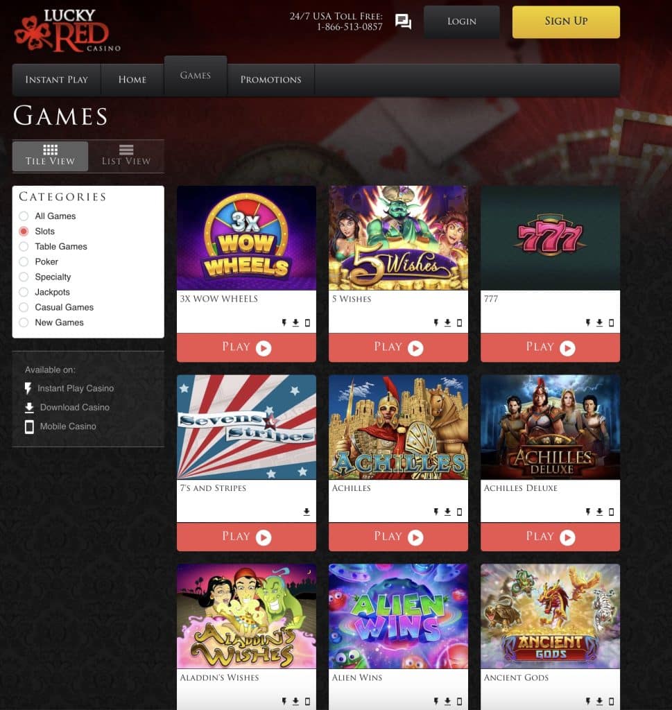 Lucky Red Screenshot Washington Online Casino